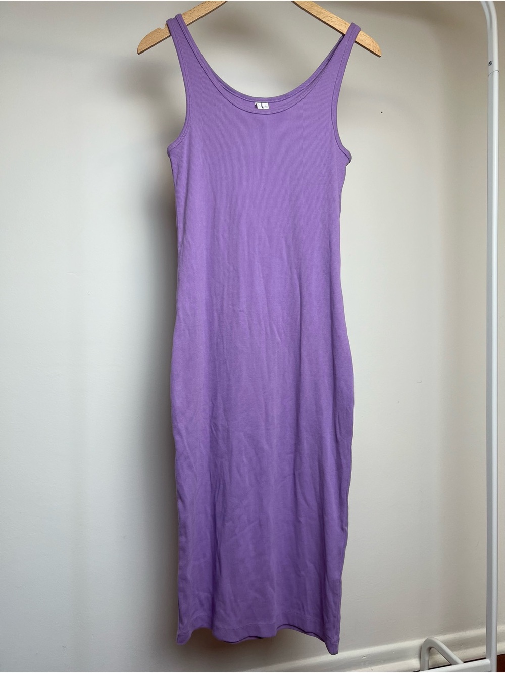 Arket Purple Ribbed Knit Midi Dress